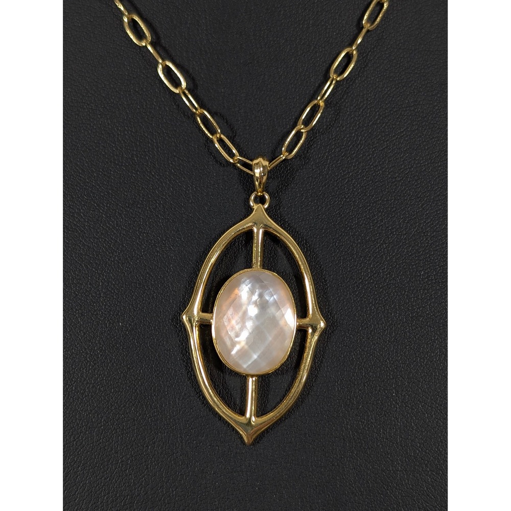 Stella & Dot Fortuna Long Pendant Necklace 30" Gold Tone Boho Elegant